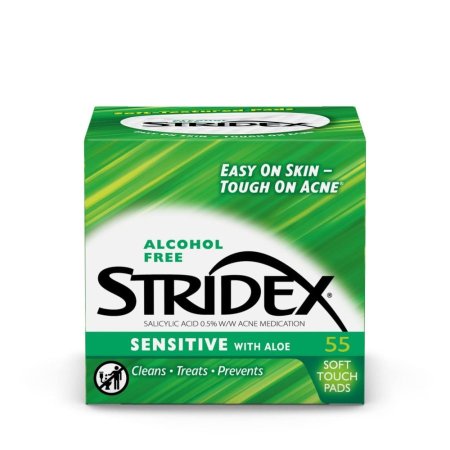 ستريدكس مسحات قطنية بالصبار Stridex Sensitive with Aloe, Alcohol-Free, 55 Soft Touch Pads