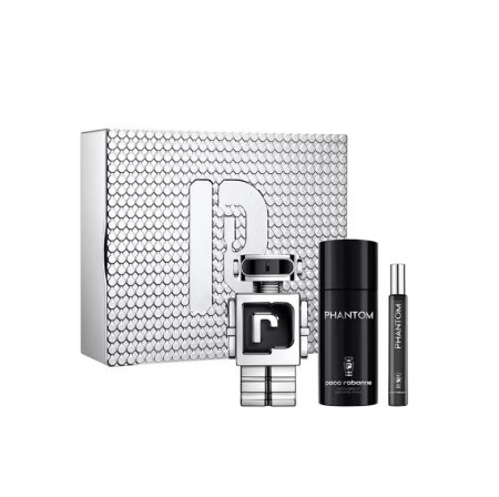 مجموعة باكو رابان فانتوم الرجالية - 3 قطع  Paco Rabanne Phantom Eau de Toilette Gift Set – 3 Pieces