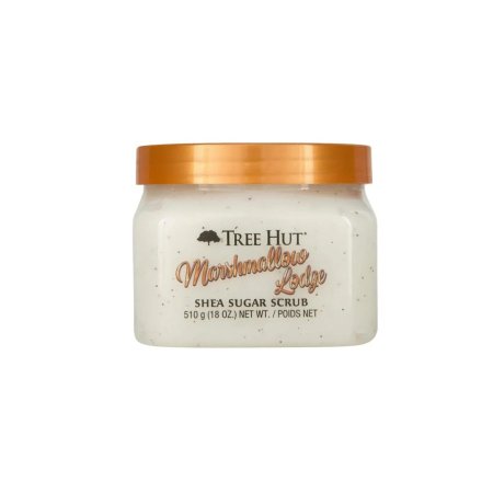 مقشر الجسم من تري هت برائحة مارشميلو لودج يتميز بتركيبة غنية بزبدة الشيا والسكر الطبيعي Tree Hut Marshmallow Lodge Shea Sugar Scrub