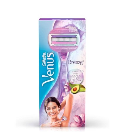 جيليت فينوس بريز شفرة حلاقة نسائية بزيت الأفوكادو ورائحة الفريزيا Gillette Venus Breeze Razor with Avocado Oil & Freesia Scent