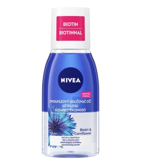 مزيل مكياج العين ثنائي المفعول من نيفيا بالبيوتين وزهرة الكرّوان 125 مل NIVEA Bi-Phase Eye Makeup Remover with Biotin & Cornflower 125ml