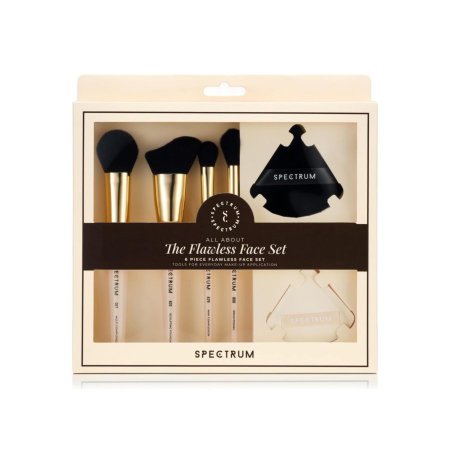طقم فرش مكياج من Spectrum مكون من 6 قطع للوجه Spectrum 6 Piece Flawless Face Makeup Brush & Puff Set