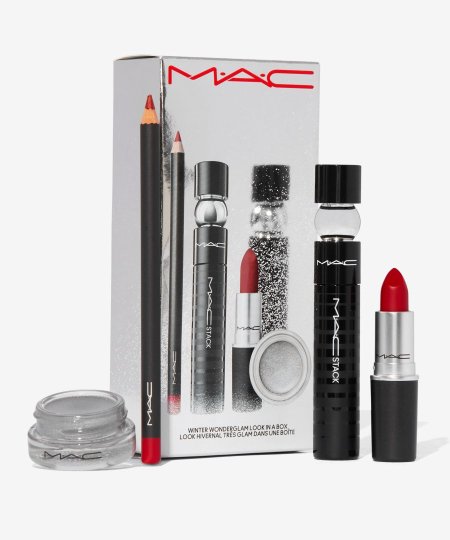 مجموعة مكياج شتوية تضم منتجات من M.A.C لتقديم إطلالة متكاملة وجذابة M.A.C Winter Wonderglam Look In a Box Full Size Kit