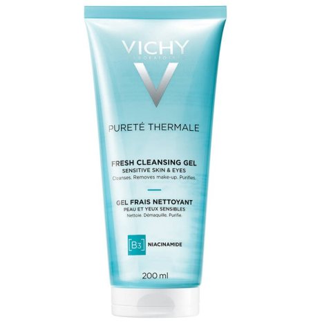 غسول جل تنظيف منعش للبشرة والعينين الحساسة من فيتشي 200 مل -  VICHY Pureté Thermale Fresh Cleansing Gel 200ml