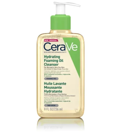 غسول منظف ​​زيتي رغوي مرطب من سيرافي للبشرة العادية إلى الجافة جدًا CeraVe Hydrating Foaming Oil Cleanser For Normal to Very Dry Skin