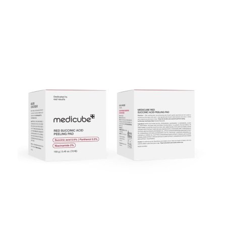 ميديكوب ريد ساكسينيك أسيد بيلينج باد شرائح التقشير بالحمض السكسينيك الأحمر من ميديكوب بحجم 155 غ - Medicube Red Succinic Acid Peeling Pad 155 g