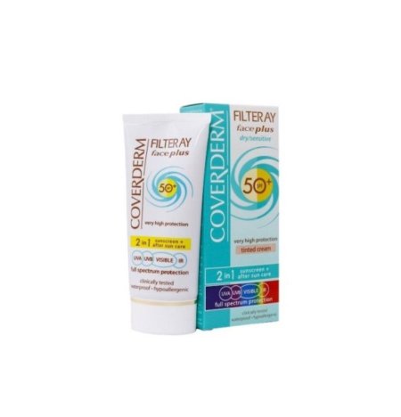 Coverderm Filteray Face Plus 2 in 1 Sunscreen & After Sun Care Dry/Sensitive Skin SPF50+ 50m