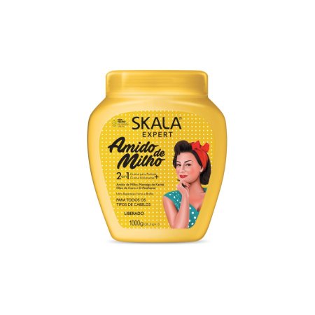 سكالا إكسبرت كريم نشا الذرة 2 في 1 لإصلاح الشعر، تقويته ولمعانه 1000 غرام SKALA Expert Amido de Milho 2-in-1 Cream Ultra Repair, Strength & Shine 1000g