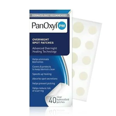 بانوكسيل أوفرنايت لصقات للحبوب والبثور 40 لصقةPanOxyl Pm Overnight Spot Patches With Advanced Hydrocolloid Healing Technology