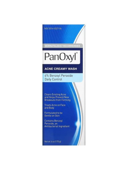 غسول كريمي لحب الشباب بنزويل بيروكسيد 4% من بانوكسيل Panoxyl Acne Creamy Face Wash 4% Benzoyl Peroxide 170g