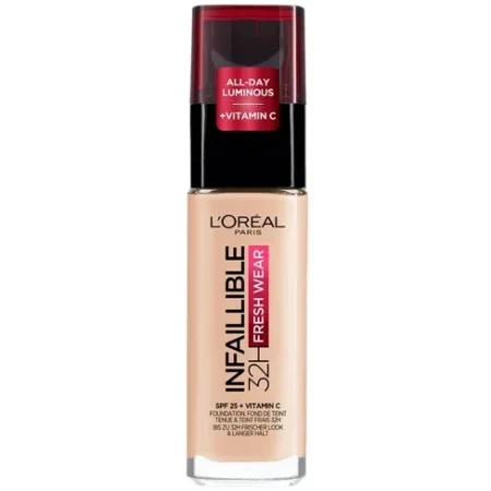 كريم اساس لوريال باريس انفاليبل 24 ساعة فريش 30mlLOREAL INFAILLIBLE SPF25+ VITAMIN C
