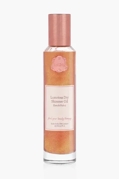 زيت لالين الجاف اللامع الفاخر - زبدة الشيا والكوكوي- Laline Luxurious Dry Shimmer Oil – Shea & Kukui