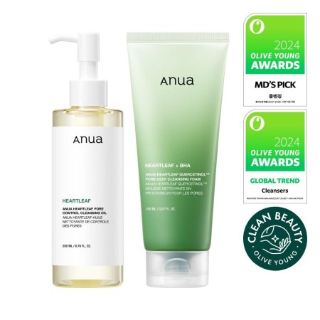 مجموعة أنوا لتنظيف البشرة المزدوج  Anua Double Cleansing Duo