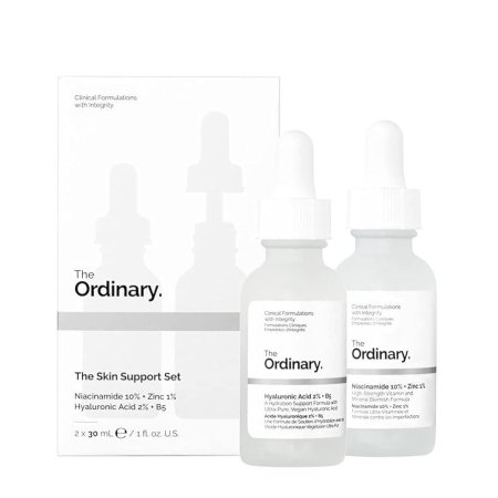 ذا أورديناري مجموعة دعم البشرة مكونة من Niacinamide 10% + Zinc 1% + Hyaluronic Acid 2% + B5 ٢* ٣٠مل - The Ordinary The Skin Support Set