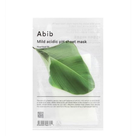 قناع ورقي أبيض حمضي خفيف – هارتليف فيت  Abib Mild Acidic pH Sheet Mask – Heartleaf Fit