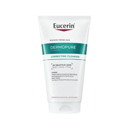 يوسيرين ديرموبور كلينيكال منظف مصحح 2% حمض الساليسيليك (BHA + AHA + PHA) ١٥٠مل - Eucerin Dermopure Clinical Correcting Cleanser 2% Salicylic Acid (BHA + AHA + PHA)