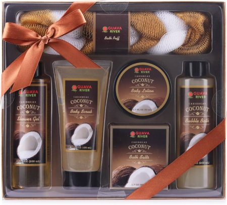 Caribbean Coconut Bath and Body Gift Set for Women مجموعة هدايا متكاملة لعناية الجسم