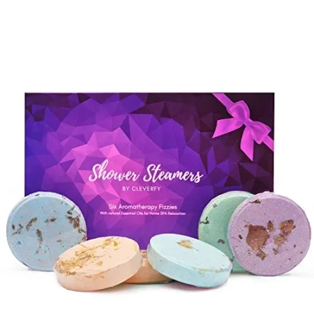 Cleverfy Aromatherapy Shower Steamers - Variety Set Of 6x Shower Bombs مجموعة من 6 أقراص بخار للاستحمام تحتوي على زيوت